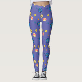 Grappige emoji's van veel emoties op de achtergron leggings