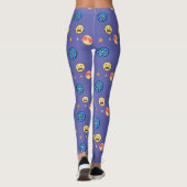 Grappige emoji's van veel emoties op de achtergron leggings (Achterkant)