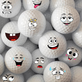 Grappige emoticon golfballen