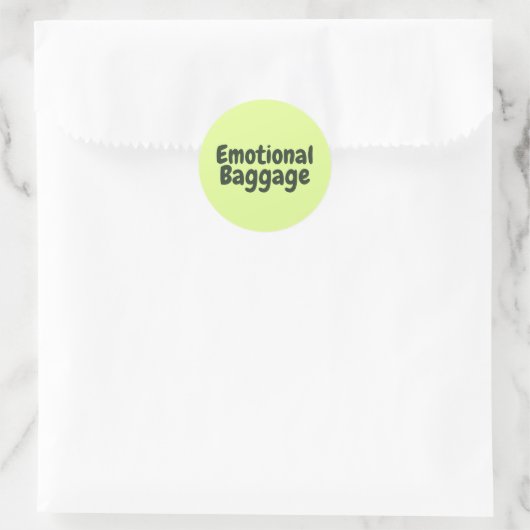 Grappige emotionele bagage quote ronde sticker (Tas)