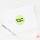 Grappige emotionele bagage quote ronde sticker (Envelop)