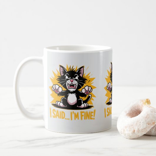 Grappige emotionele ondersteuning Katten Lover Kat Koffiemok (Met donut)