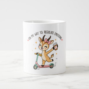 Grappige emotionele regulatie gazelle met koffie grote koffiekop
