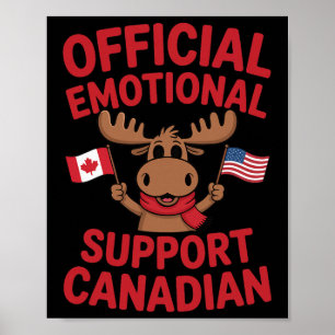 Grappige emotionele steun Canadese hockeyspeler Co Poster