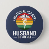 Grappige emotionele steun echtgenoot ronde button 7,6 cm (Voorkant)