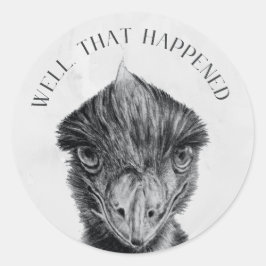 Grappige Emu Bedankt Sticker | Nou Dat Gebeurde Du