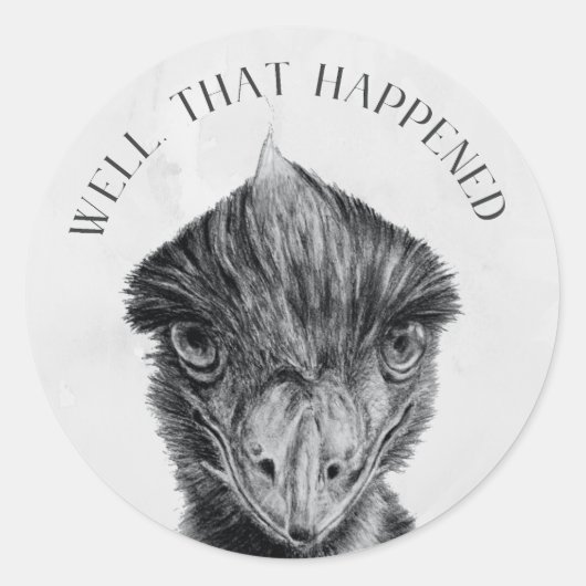 Grappige Emu Bedankt Sticker | Nou Dat Gebeurde Du (Voorkant)