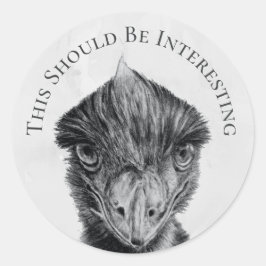Grappige Emu Envelop Sticker - Zou Interessant Moe