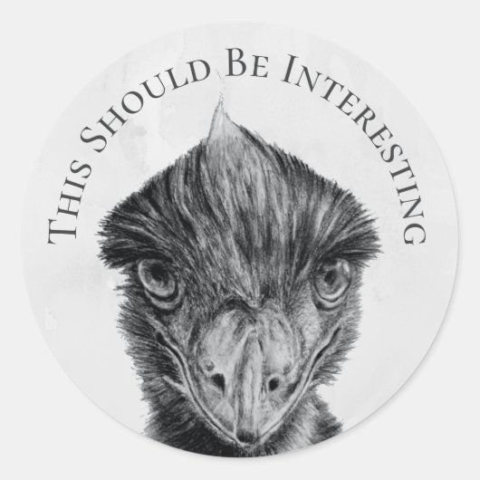 Grappige Emu Envelop Sticker - Zou Interessant Moe (Voorkant)