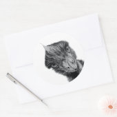Grappige Emu Gezicht Sticker | Zwart-wit Vogel Kun (Envelop)