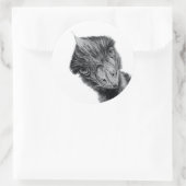 Grappige Emu Gezicht Sticker | Zwart-wit Vogel Kun (Tas)