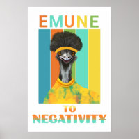 Grappige Emu Vogelwoordspeling - Emune naar Negati