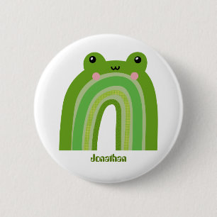 Grappige en Aardige Kikker Regenboog Ronde Button 5,7 Cm