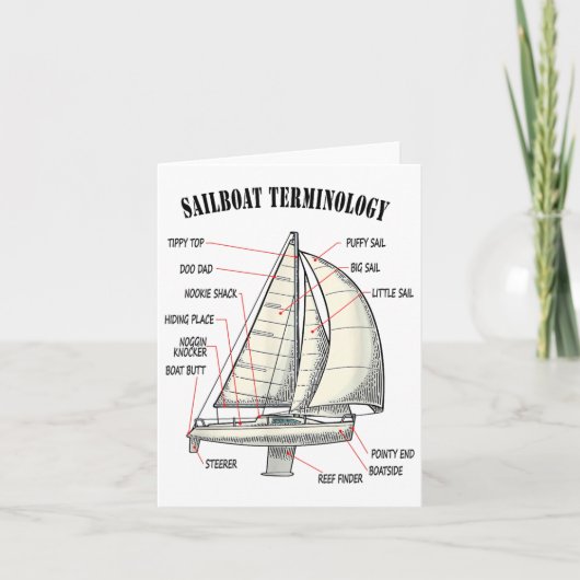 Grappige en compleet verkeerde zeilbootterminologi kaart (Voorkant)