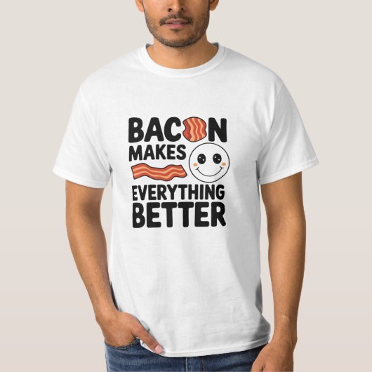 Grappige en eigenzinnige Bacon Lover Graphics T-shirt (Voorkant)