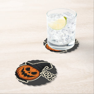 Grappige en eng Halloween sticker Kartonnen Onderzetters