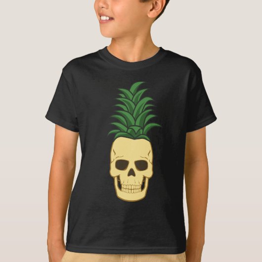 Grappige en enge ananas schedel t-shirt (Voorkant)