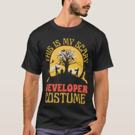 Grappige en enge ontwikkelaar Kostuum Halloween T-shirt