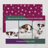 Grappige en feestelijke kersthuisdieren Custom Fot Feestdagenkaart (Voorkant / Achterkant)