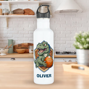 Grappige en grappige dinosaurus die basketbal spee waterfles 