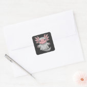 Grappige en griezelige Axoltol Amfibie Halloween G Vierkante Sticker (Envelop)