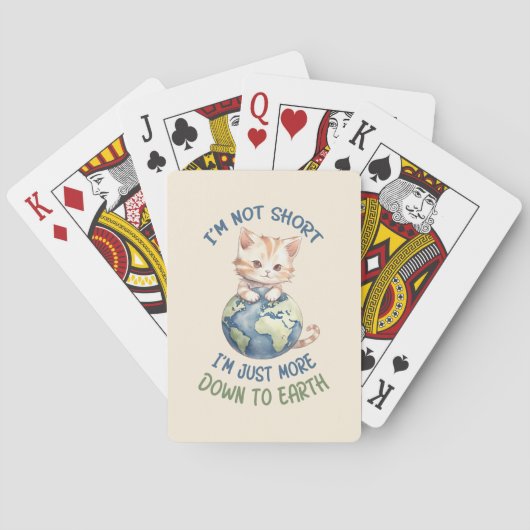 Grappige en Leuke Kat- Down To Earth (2) Pokerkaarten (Achterkant)