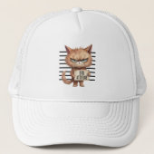 Grappige en Leuke Kat Mugshot Trucker Pet (Voorkant)