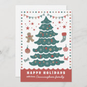 Grappige en leuke kerstpijnboom feestdagenkaart (Voorkant / Achterkant)