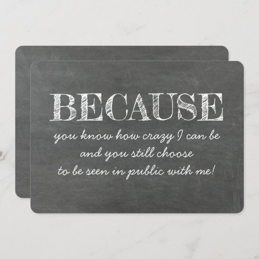 Grappige en lieve bruidsmeisje Kaart (Voorkant / Achterkant)