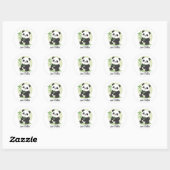 Grappige en ontspannen panda ronde sticker (Vel)