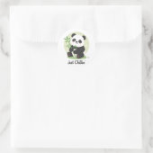 Grappige en ontspannen panda ronde sticker (Tas)