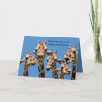 Grappige en oprechte Giraffe pensioen Kaart