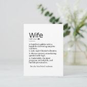 Grappige en oprechte vrouw definitie briefkaart (Staand voorkant)