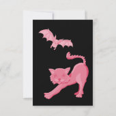 Grappige en roze Halloween verjaardag. Custom Bedankkaart (Achterkant)