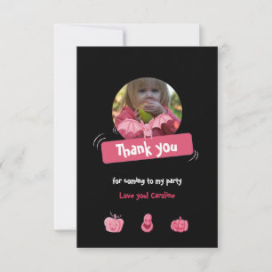 Grappige en roze Halloween verjaardag. Custom Bedankkaart