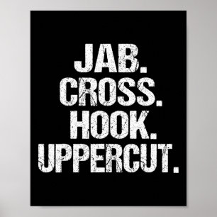 Grappige en sarcastische kickbokser Jab Cross Hook Poster