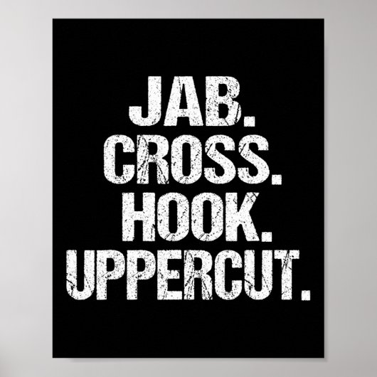Grappige en sarcastische kickbokser Jab Cross Hook Poster (Voorkant)
