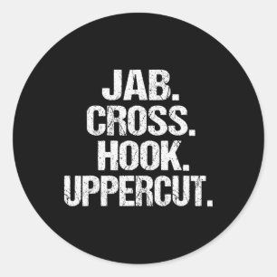 Grappige en sarcastische kickbokser Jab Cross Hook Ronde Sticker
