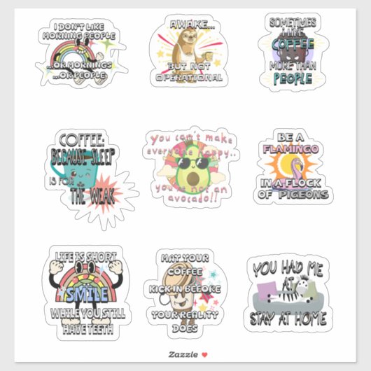 Grappige en sarcastische Vinyl Stickers (Vel)