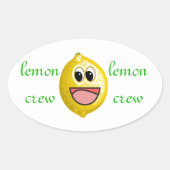 Grappige en schattige citroen crew ovale sticker (Voorkant)