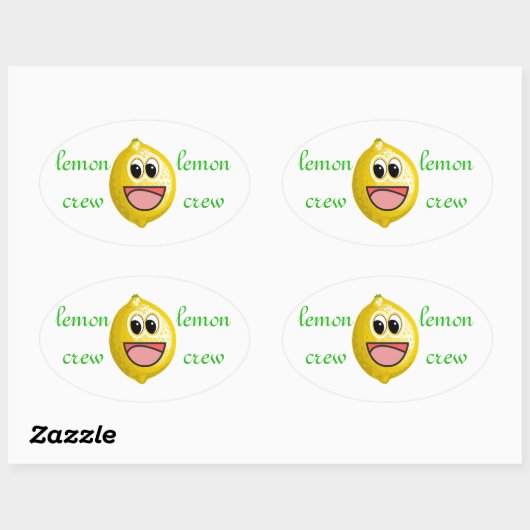 Grappige en schattige citroen crew ovale sticker (Vel)