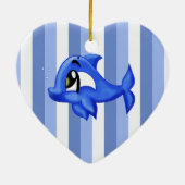 Grappige en schattige dolfijn cartoon illustratie keramisch ornament (Achterkant)