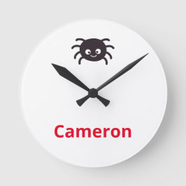 Grappige en Schattige Gepersonaliseerde Spin met N Ronde Klok