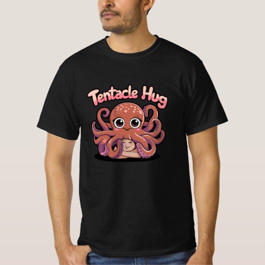 Grappige en Schattige Octopus Lover Graphics T-shirt (Voorkant)