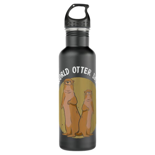 grappige en schattige Otters-cadeau voor Wereldott Waterfles (Voorkant)
