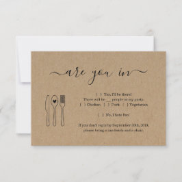 Grappige en schattige uitnodiging antwoordkaart in