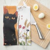 Grappige en Schattigee Curious Cats Keukenhanddoek (Quarter Fold)