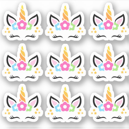 Grappige en Schattigee eenhoorn Stickers (Voorkant)