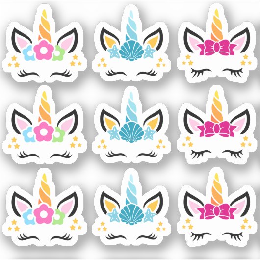 Grappige en Schattigee eenhoorn Stickers (Voorkant)