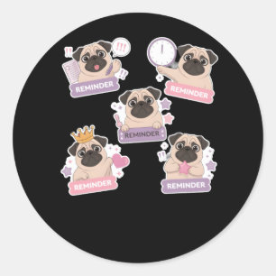 Grappige en Schattigee puppyherinnering voor je da Ronde Sticker